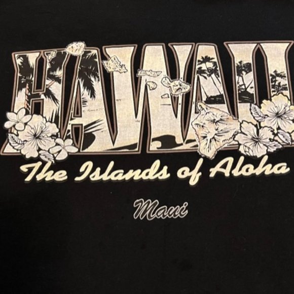 Men's XXL short sleeved T shirt. MAUI/Hawaii in Black - Picture 5 of 5